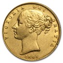 1838-1874 Great Britain Gold Sovereign Victoria Shield AU