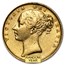 1838-1874 Great Britain Gold Sovereign Victoria Shield (Cleaned)