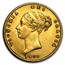 1838-1885 Great Britain Gold 1/2 Sovereign Victoria Young Head XF