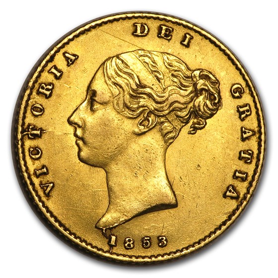 1838-1885 Great Britain Gold 1/2 Sovereign Victoria Young Head XF 1838-1885 Great Britain Gold 1/2 Sovereign Victoria Young Head XF