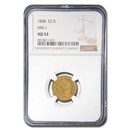 1838 $2.50 Gold Classic Head AU-53 NGC