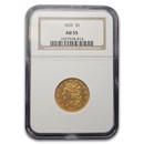 1838 $5 Gold Classic Head Half Eagle AU-55 NGC