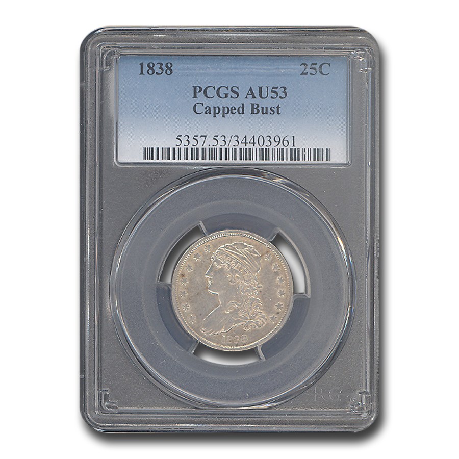 Buy 1838 Capped Bust Quarter AU-53 PCGS | APMEX