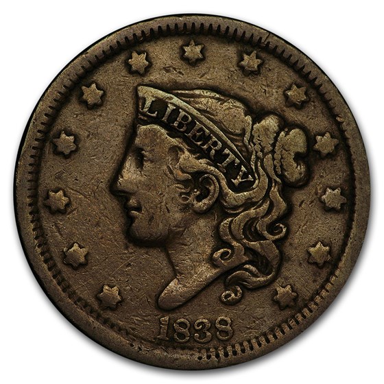 1838 Large Cent Fine 1838 Large Cent Fine
