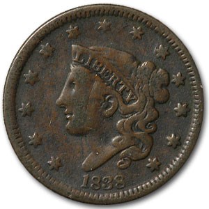 1838 Large Cent VG