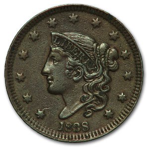 1838 Large Cent XF 1838 Large Cent XF