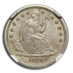 1838 Liberty Seated Dime AU-58 NGC CAC (Large Stars)