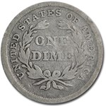 1838 Liberty Seated Dime Large Stars VG