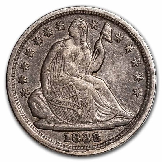 1838 Liberty Seated Half Dime AU 1838 Liberty Seated Half Dime AU