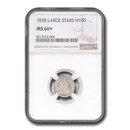 1838 Liberty Seated Half Dime MS-66+ NGC (Large Stars)
