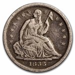 1838 Liberty Seated Half Dime No Drapery Fine