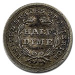 1838 Liberty Seated Half Dime No Drapery/Small Stars XF