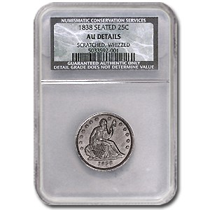 1838 Liberty Seated Quarter AU Dtls NCS (Scratched & Whizzed) 1838 Liberty Seated Quarter AU Dtls NCS (Scratched & Whizzed)