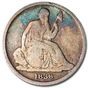 1838-O Liberty Seated Dime VG (No Stars)