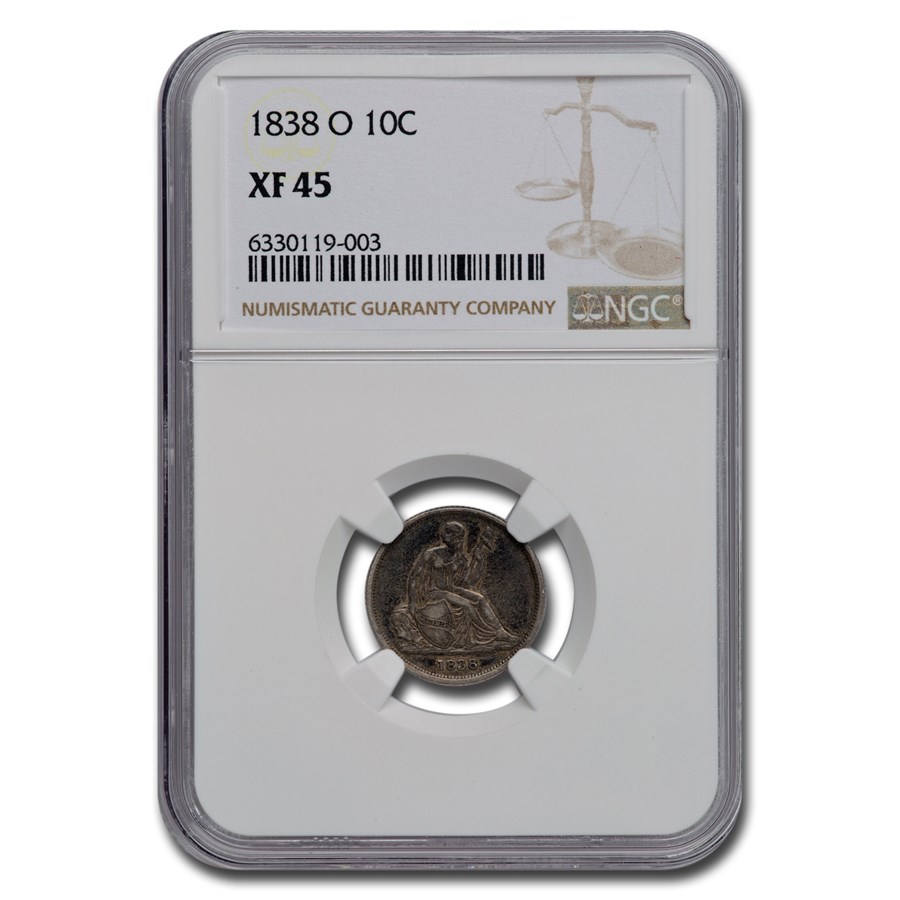 Buy 1838-O Liberty Seated Dime XF-45 NGC | APMEX