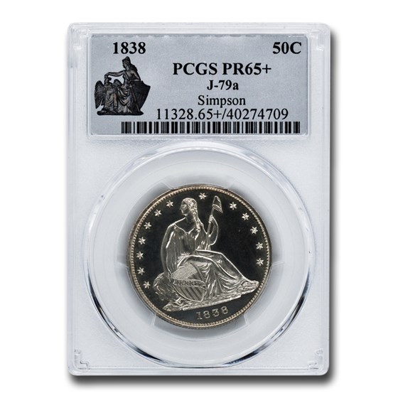 1838 Pattern Half Dollar PR-65+ PCGS (J-79a) 1838 Pattern Half Dollar PR-65+ PCGS (J-79a)