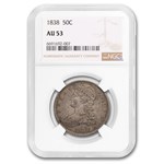 1838 Reeded Edge Half Dollar AU-53 NGC