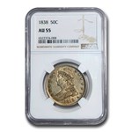 1838 Reeded Edge Half Dollar AU-55 NGC