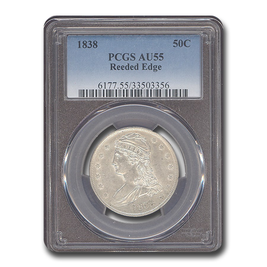 Buy 1838 Reeded Edge Half Dollar AU-55 PCGS | APMEX