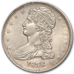 1838 Reeded Edge Half Dollar AU 1838 Reeded Edge Half Dollar AU