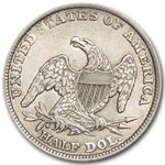 1838 Reeded Edge Half Dollar AU