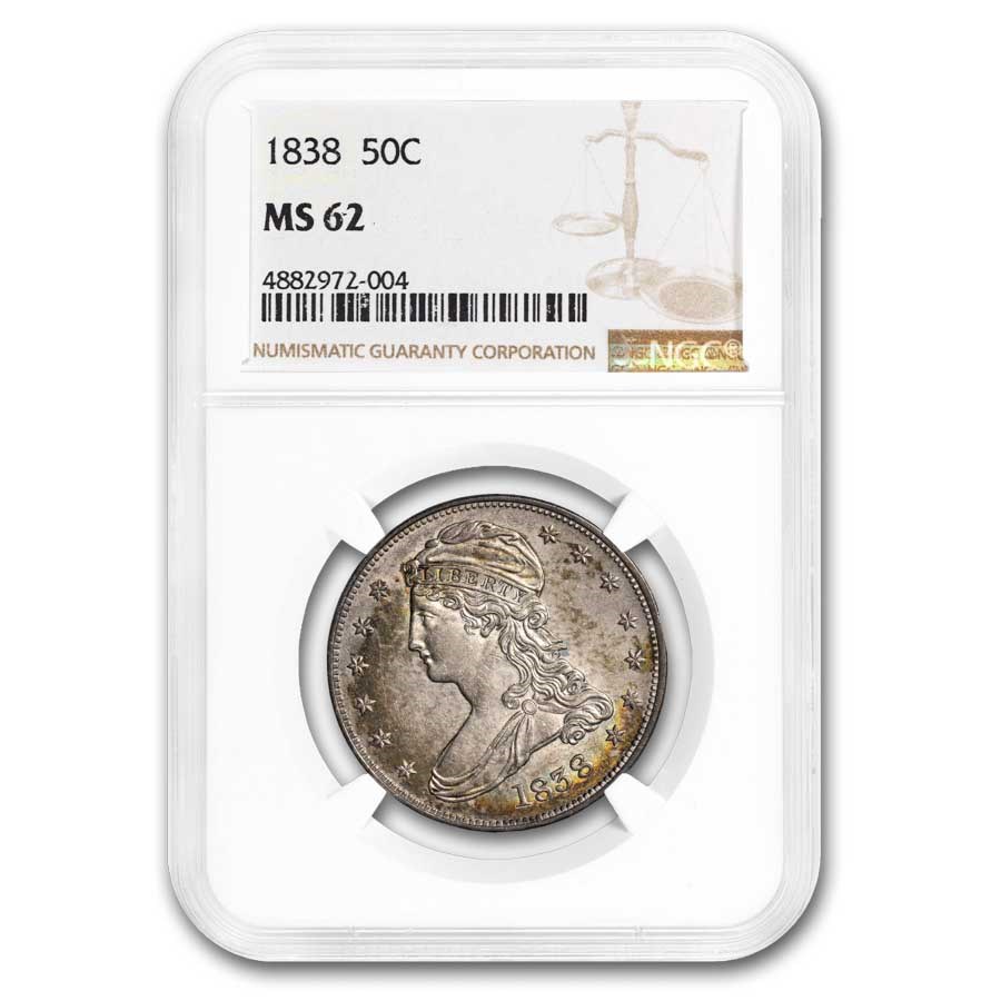 Buy 1838 Reeded Edge Half Dollar MS-62 NGC | APMEX