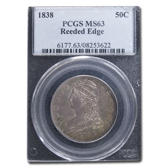1838 Reeded Edge Half Dollar MS-63 PCGS 1838 Reeded Edge Half Dollar MS-63 PCGS