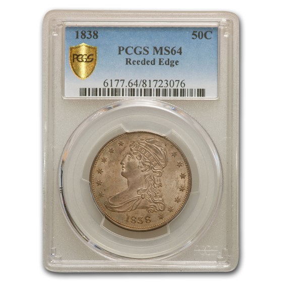 1838 Reeded Edge Half Dollar MS-64 PCGS 1838 Reeded Edge Half Dollar MS-64 PCGS