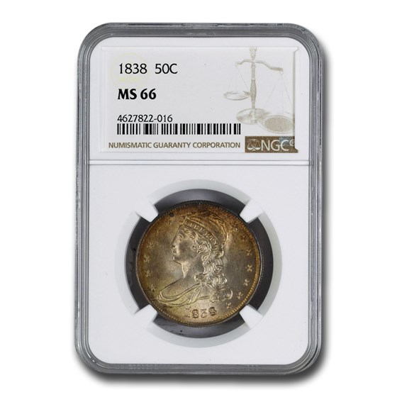 1838 Reeded Edge Half Dollar MS-66 NGC 1838 Reeded Edge Half Dollar MS-66 NGC