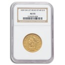 1839 $10 Liberty Gold Eagle AU-55 NGC (Sm. Let Head of 40)