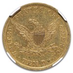 1839 $10 Liberty Gold Eagle AU-58 NGC (Lg Let, Head of 38)