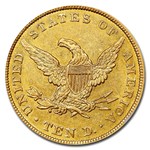 1839 $10 Liberty Gold Eagle AU-58 NGC (Lg Let, Head of 38)