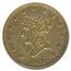1839 $10 Liberty Gold Eagle Head of 1838 AU-55 NGC (Lg Letters)