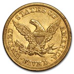 1839-1866 $5 Liberty Gold Half Eagle No Motto (Cleaned)