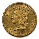 1839 $2.50 Classic Head Gold Quarter Eagle MS-61 PCGS