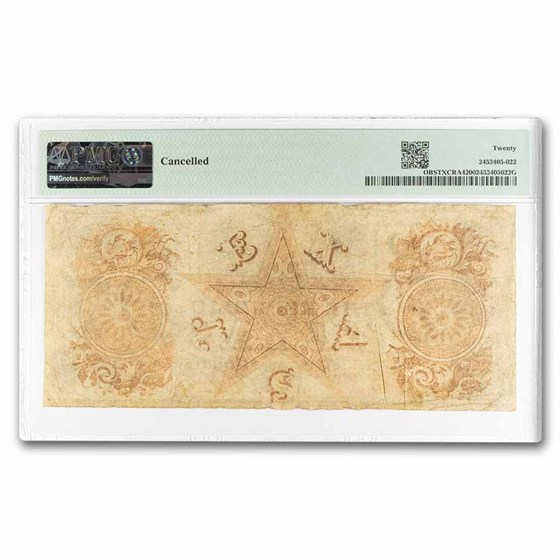 Buy 1839-41 Rep of Texas $5 Treasury Note VF-20 PMG | APMEX