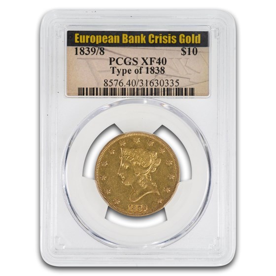 1839/8 $10 Liberty Gold Eagle XF-40 PCGS (Type of 1838)
