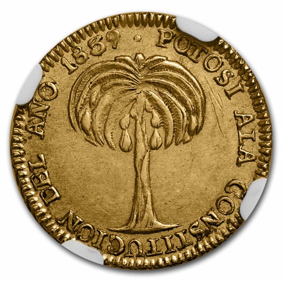 Buy 1839 Bolivia Gold Proclamation Medal Unc NGC (Fonrobert9522) APMEX