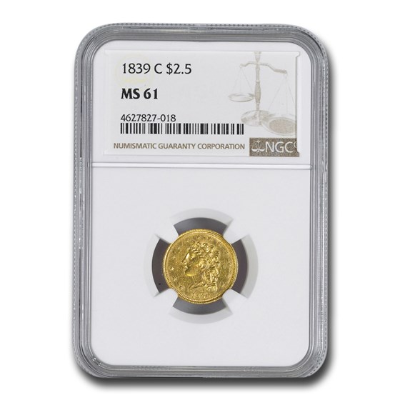 1839-C $2.50 Classic Head Eagle MS-61 NGC 1839-C $2.50 Classic Head Eagle MS-61 NGC