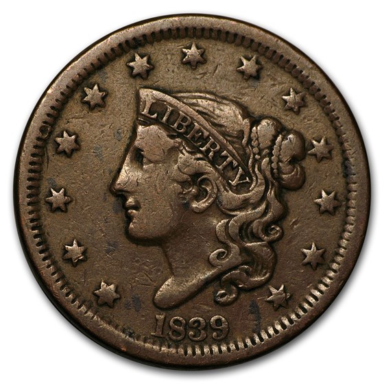1839 Head of 1838 Large Cent VF 1839 Head of 1838 Large Cent VF