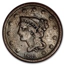 1839 Large Cent Silly Head Fine