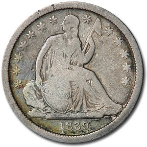 1839 Liberty Seated Dime VG