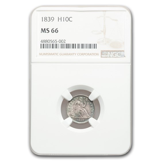 1839 Liberty Seated Half Dime MS-66 NGC 1839 Liberty Seated Half Dime MS-66 NGC