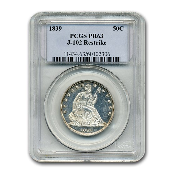 1839 Liberty Seated Half Dollar Pattern PR-63 PCGS (J-102 Res.) 1839 Liberty Seated Half Dollar Pattern PR-63 PCGS (J-102 Res.)