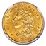 1839-O $2.50 Gold Classic Head Quarter Eagle MS-62 NGC