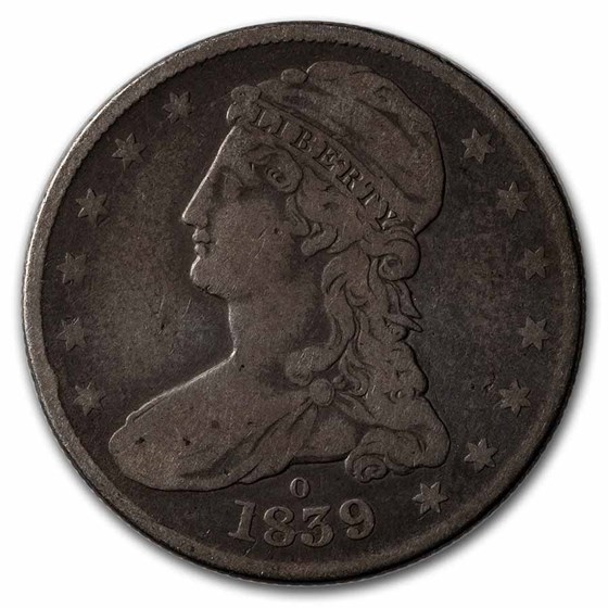 1839-O Reeded Edge Half Dollar Fine 1839-O Reeded Edge Half Dollar Fine