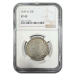 1839-O Reeded Edge Half Dollar XF-45 NGC