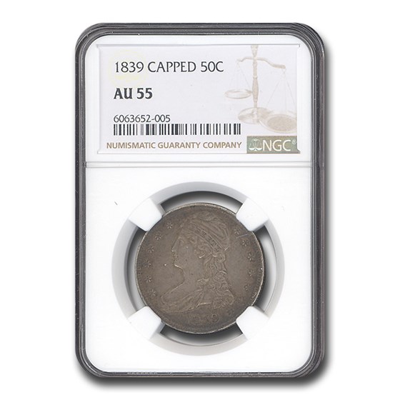1839 Reeded Edge Half Dollar AU-55 NGC 1839 Reeded Edge Half Dollar AU-55 NGC