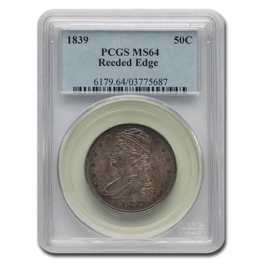 1839 Reeded Edge Half Dollar MS-64 PCGS
