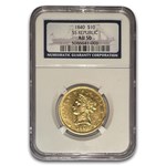 1840 $10 Liberty Gold Eagle AU-50 NGC (SS Republic)